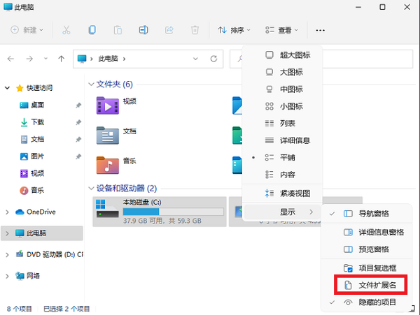 Win11如何显示文件后缀名?(怎么让Win11显示文件后缀名)