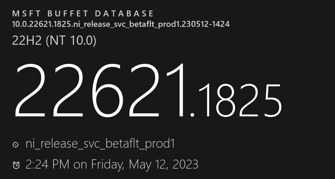 微软发布Win11 Insider Preview Build 22621.1825/22631.1825(KB5026440)!