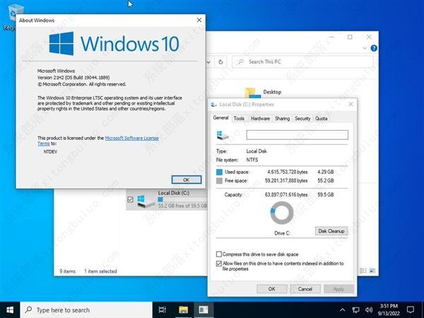 tiny10精简版LTSC系统下载 Win10 21H2 2209 LTSC版镜像(极限精简)
