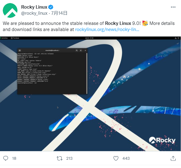 Rocky Linux 9.0 正式版发布:免费的 RHEL 9、CentOS 替代