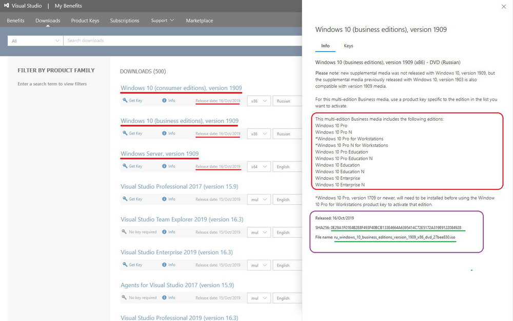 Windows 10 version 1909（November 2019 Update）MSDN正式版ISO镜像-简体中文/繁体中文/英文