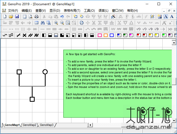 家谱和基因图创建工具 GenoPro 2019 中文多语特别版