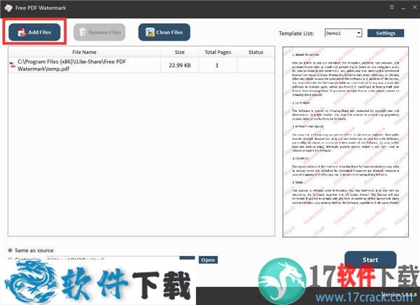 Free PDF Watermark(PDF水印添加工具) v5.8破解版下载