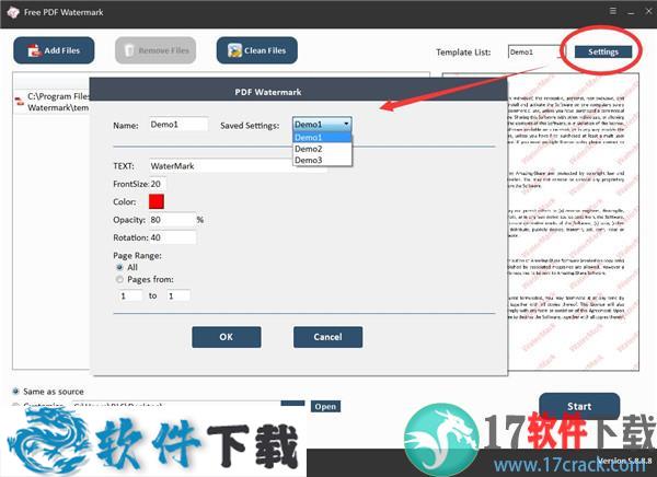 Free PDF Watermark(PDF水印添加工具) v5.8破解版下载