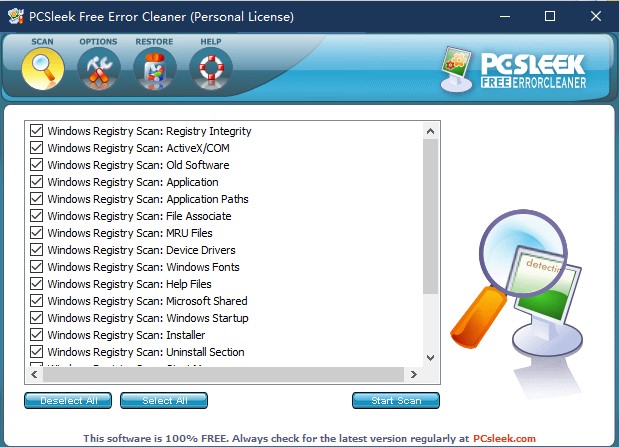 注册表修复工具软件下载-PCSleek Error Cleaner中文破解版3.1.0