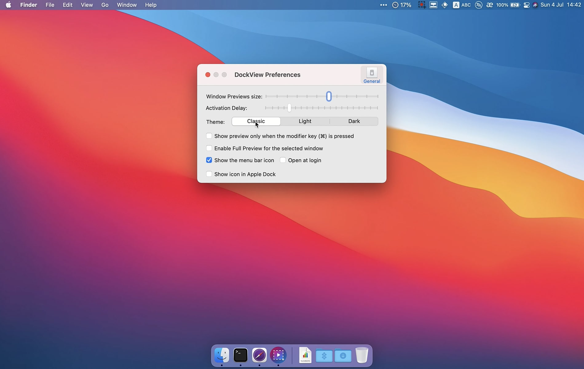 DockView 1.4 像windows一样在dock预览窗口下载