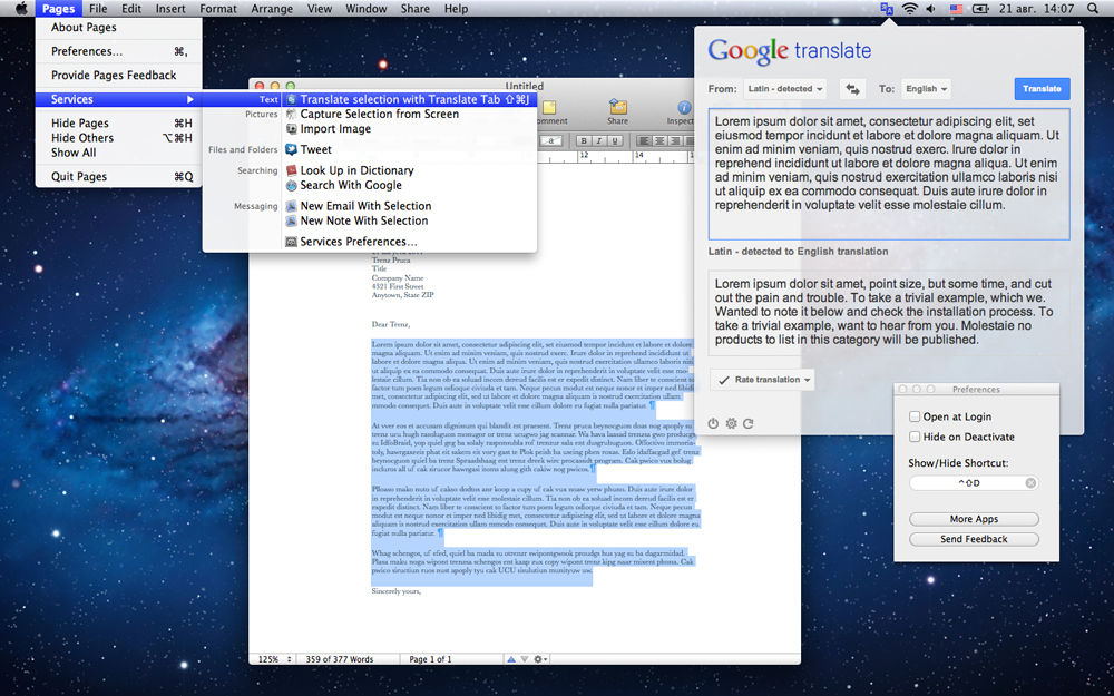 Translate Tab Mac 破解版 菜单栏快速翻译工具
