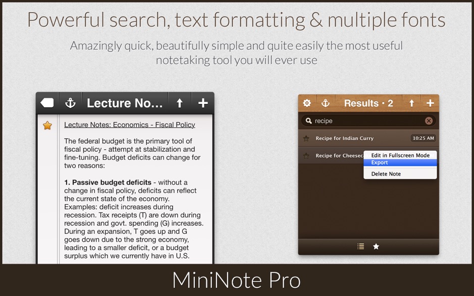 MiniNote Pro 5.4 破解版 – Mac上优秀的笔记记事软件之一