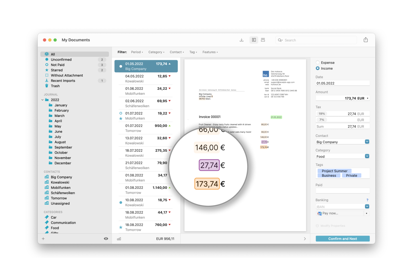 Receipts 1.9.1 Mac 破解版 - 财务发票管理软件
