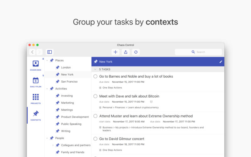 Chaos Control for Mac 1.4.2 破解版 - GTD, Tasks & To-Do Lists