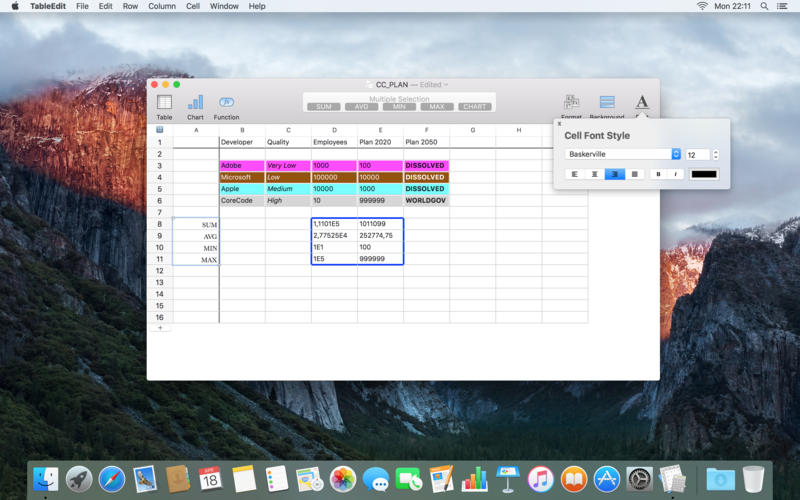 TableEdit for Mac 1.4.1 破解版 - 干净和优雅的电子表格应用程序