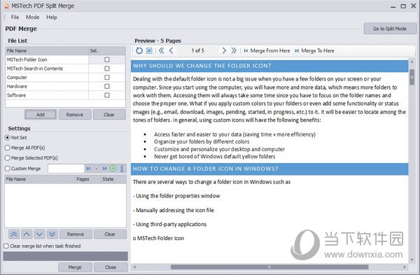 MSTech PDF Split Merge