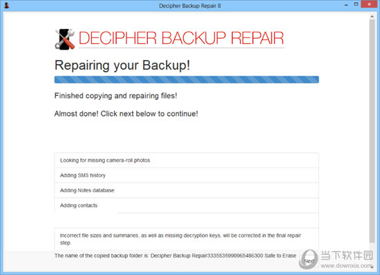 Decipher Backup Repair