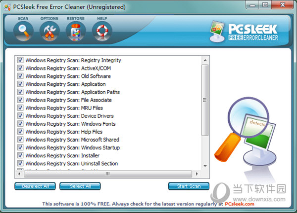 PCSleek Free Error Cleaner