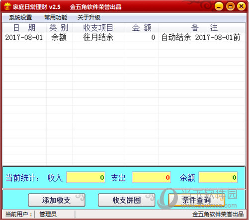 金五角家庭日常理财