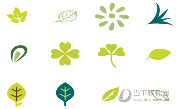 绿色卡通树叶图标