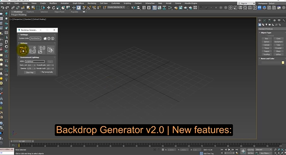 3Dmax二维背景生成插件下载 Backdrop Generato v2.0【支持3dmax 2018-2023】免费版